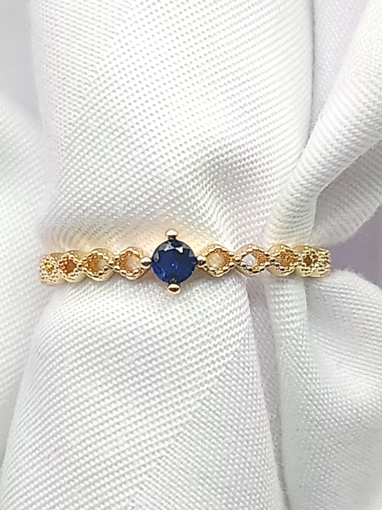 Women's Infinity Ring with Blue Cz Diamond