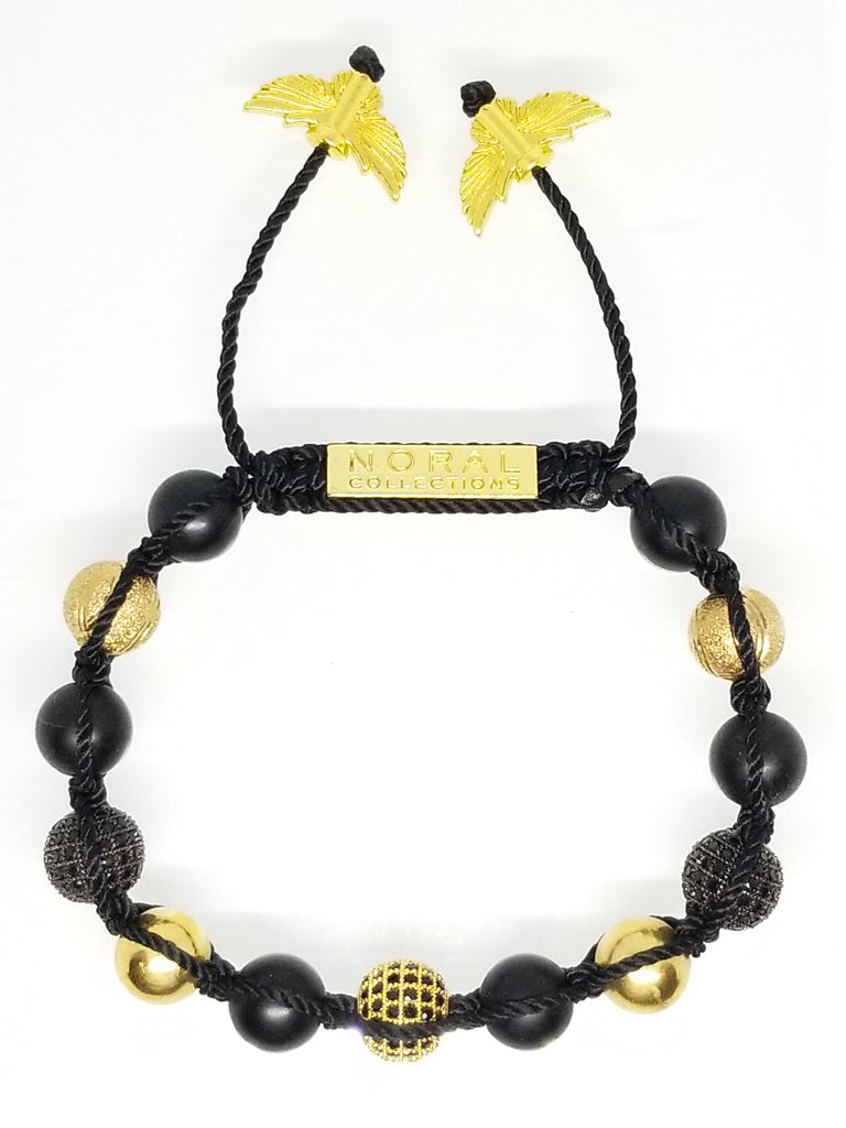 Black Onyx and Cz Diamond Bracelet