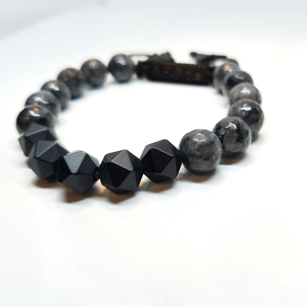 Labradorite and Black Onyx Bracelet