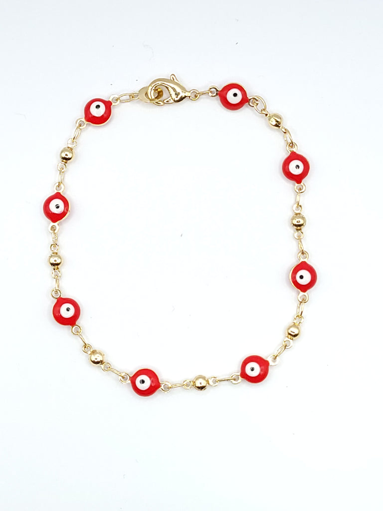 Red Evil Gold Chain Bracelet