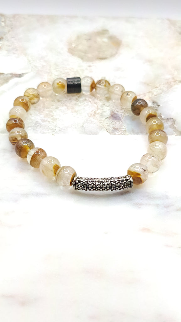 Fire Agate with Bar Bracelet