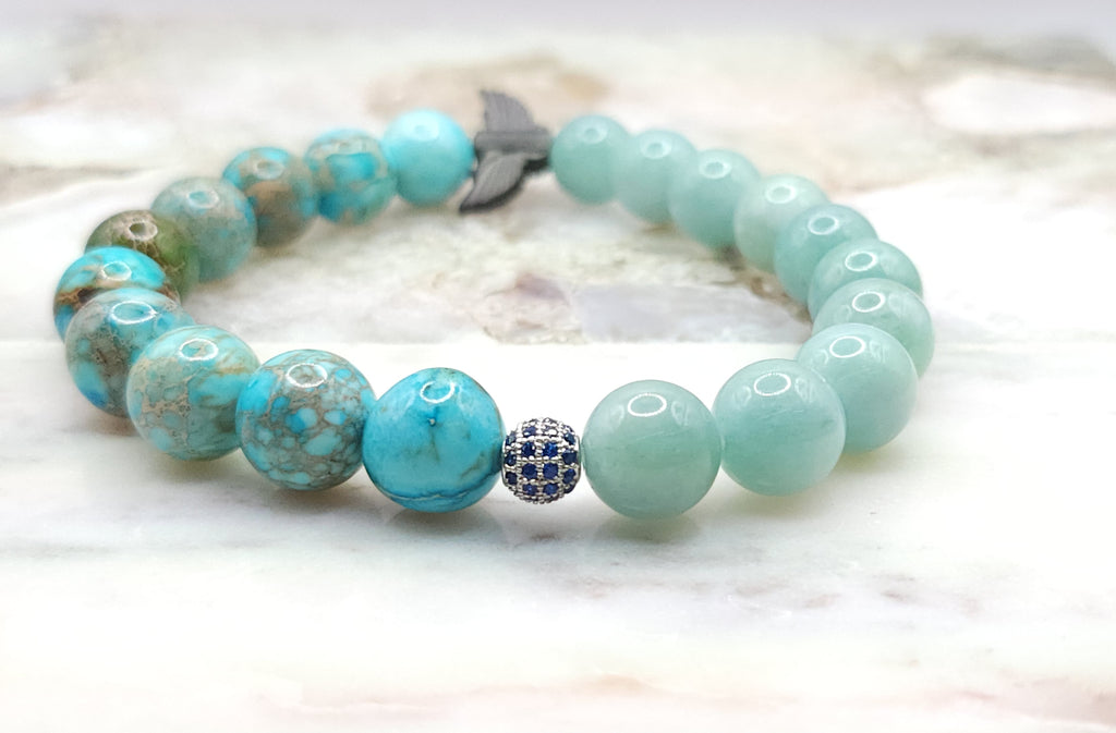 Beaded Bracelet with Imperial Jasper and Jade