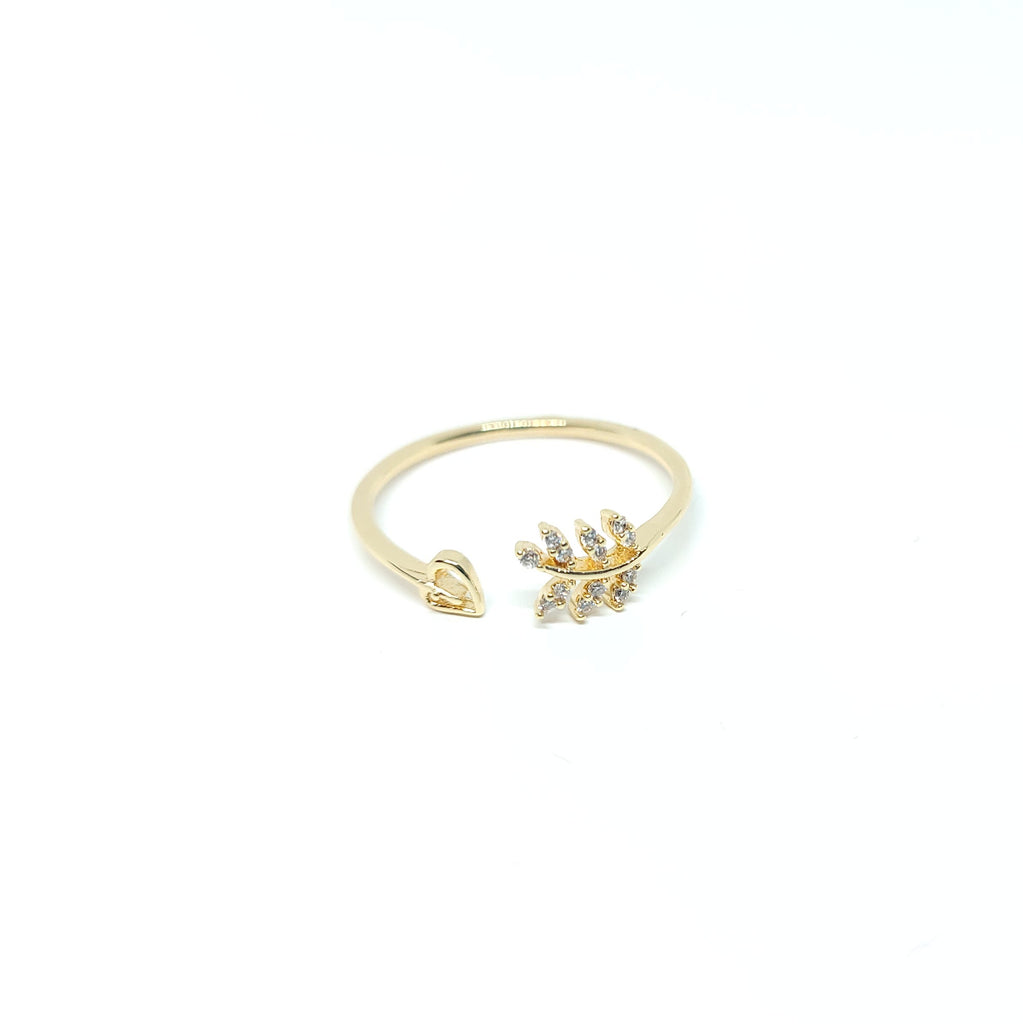 Heart and Leaves Open Ring