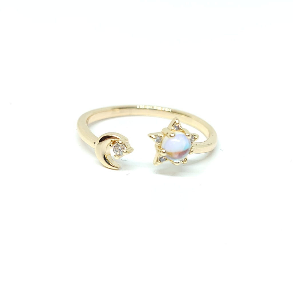 Opal Moon And Star Ring