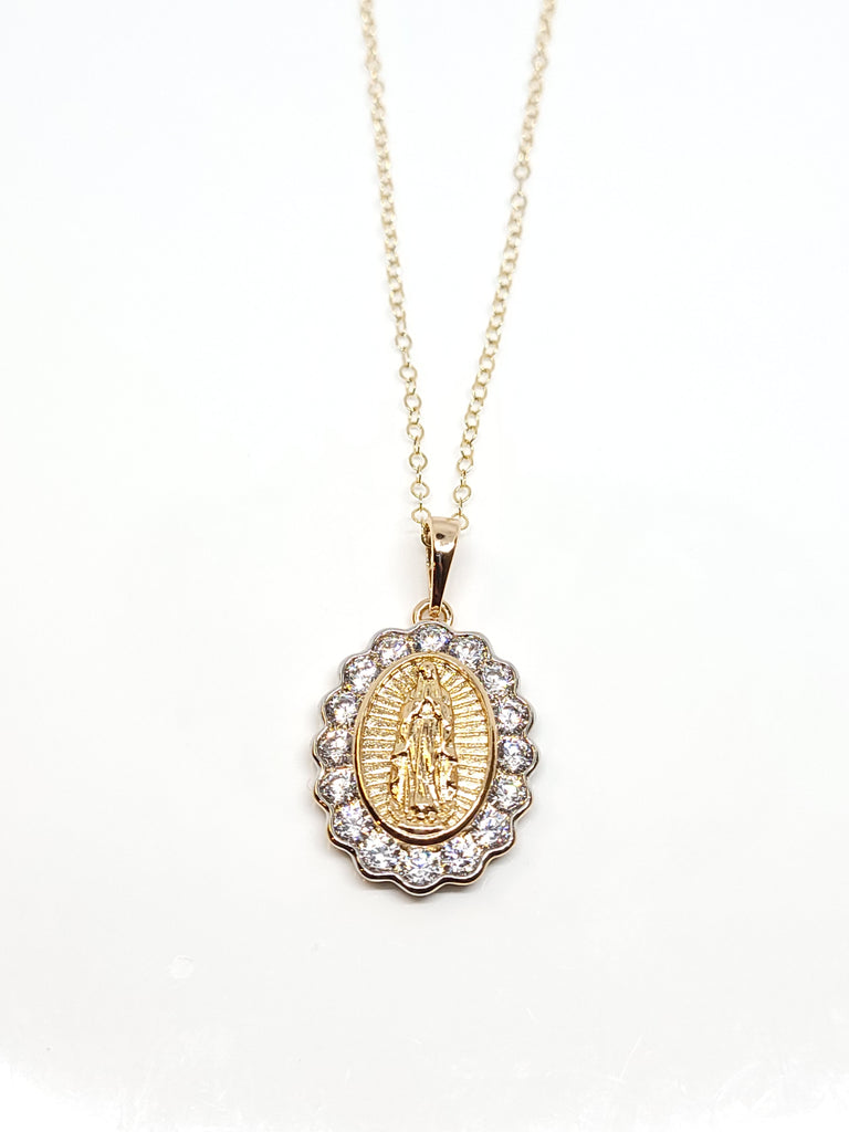 Mary Oval with CZ Diamonds Necklaces