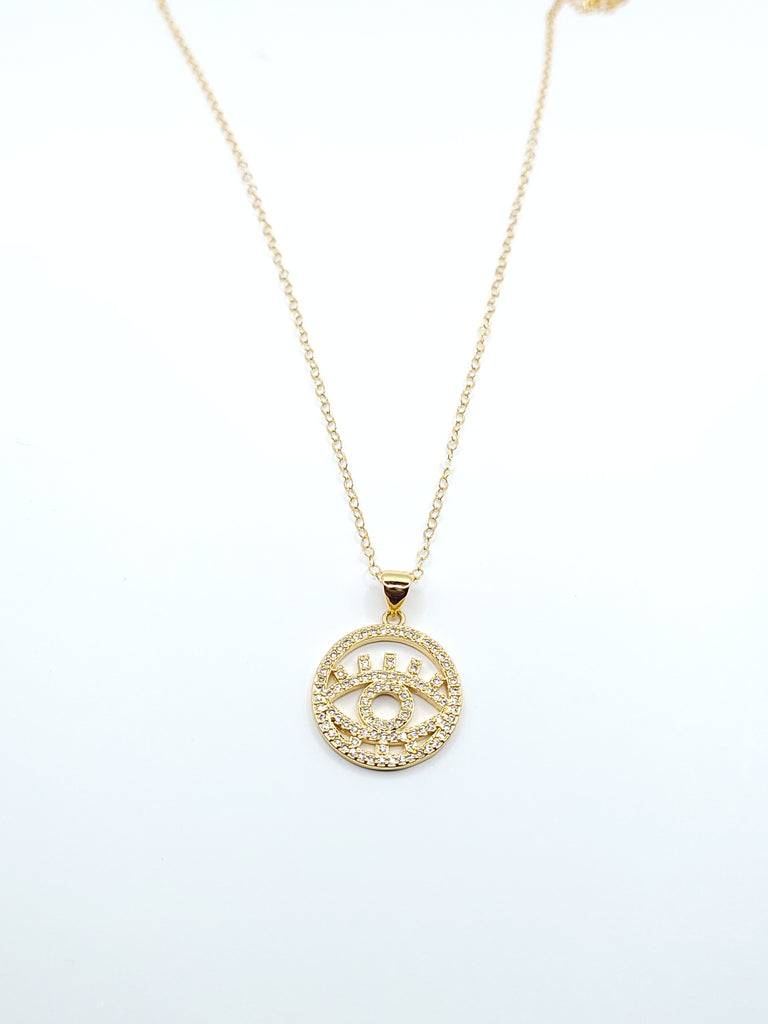Evil Eye Gold filled with CZ Diamond Necklaces