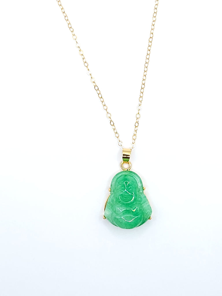 Mini Green Jade Buddha Necklaces