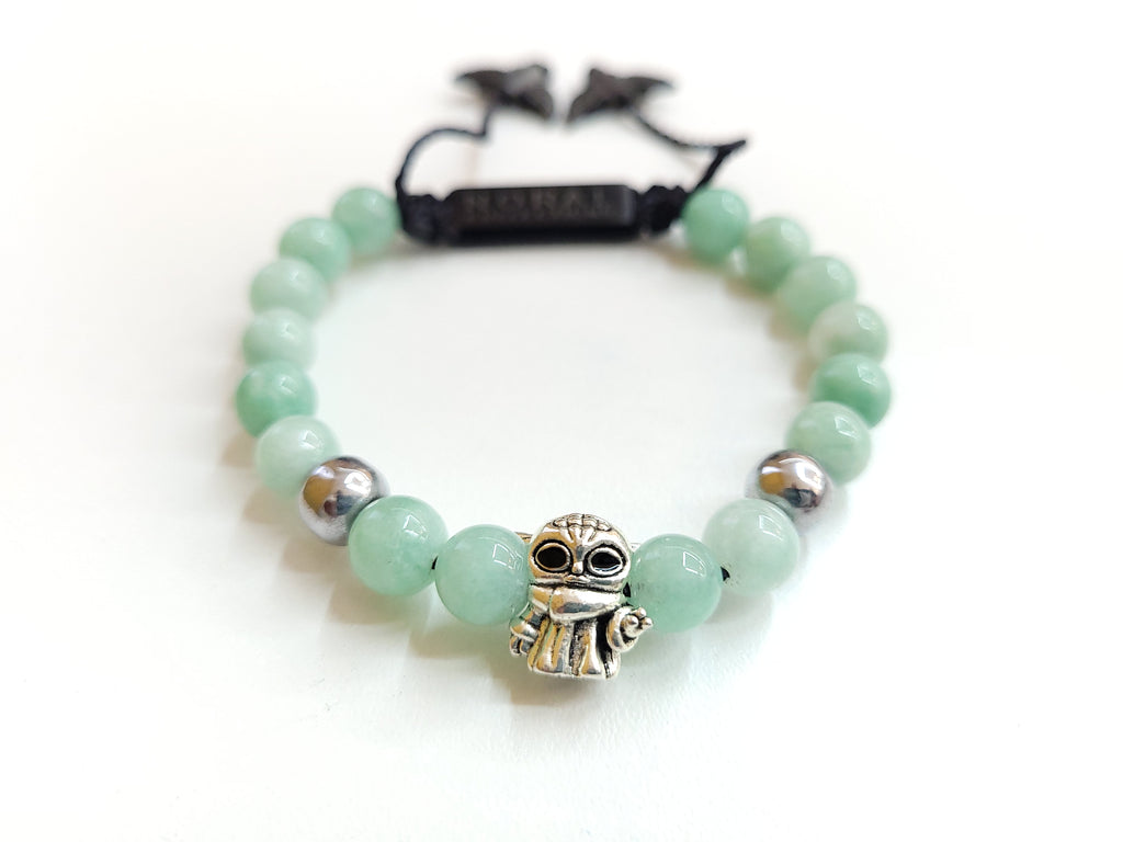 Men's Green Jade Character Bracelet
